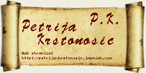 Petrija Krstonošić vizit kartica